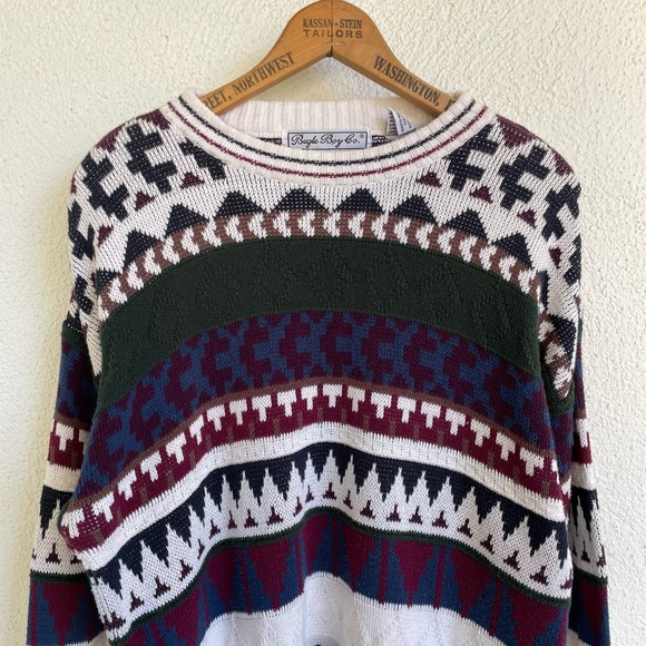 Vintage Geometric Grandpa Knit Sweater by Bugle Boy Co. - Picture 2 of 6